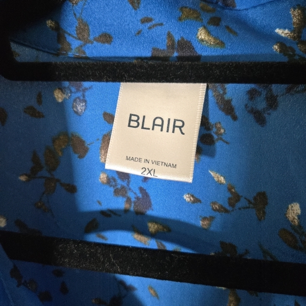 Blair Vibrant Blue Floral Shirt Tunic - Picture 2 of 3